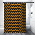 Halloween Chevron Pattern Print Premium Shower Curtain