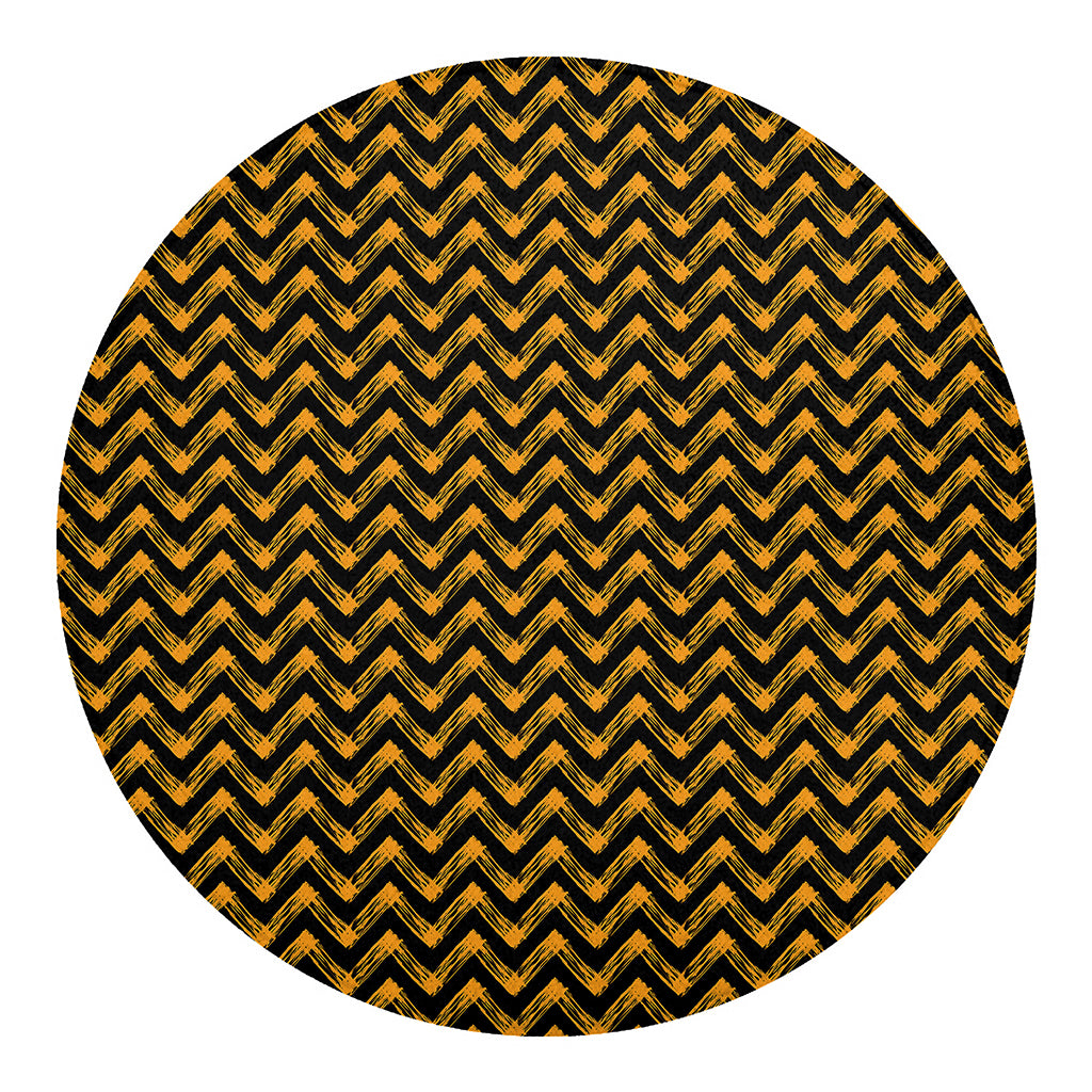 Halloween Chevron Pattern Print Round Blanket
