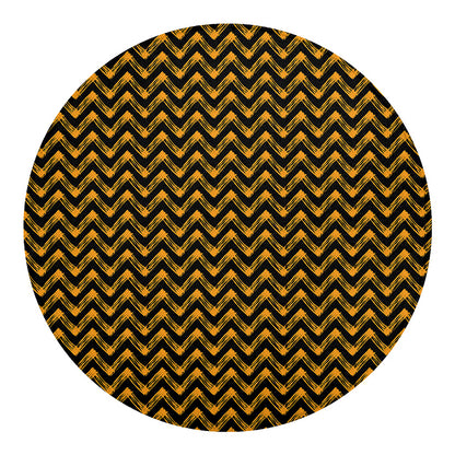 Halloween Chevron Pattern Print Round Blanket