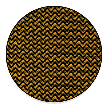 Halloween Chevron Pattern Print Round Floor Mat