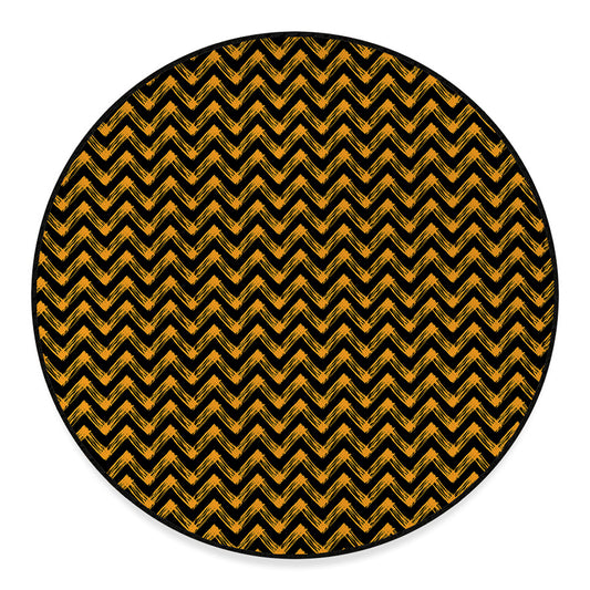 Halloween Chevron Pattern Print Round Floor Mat