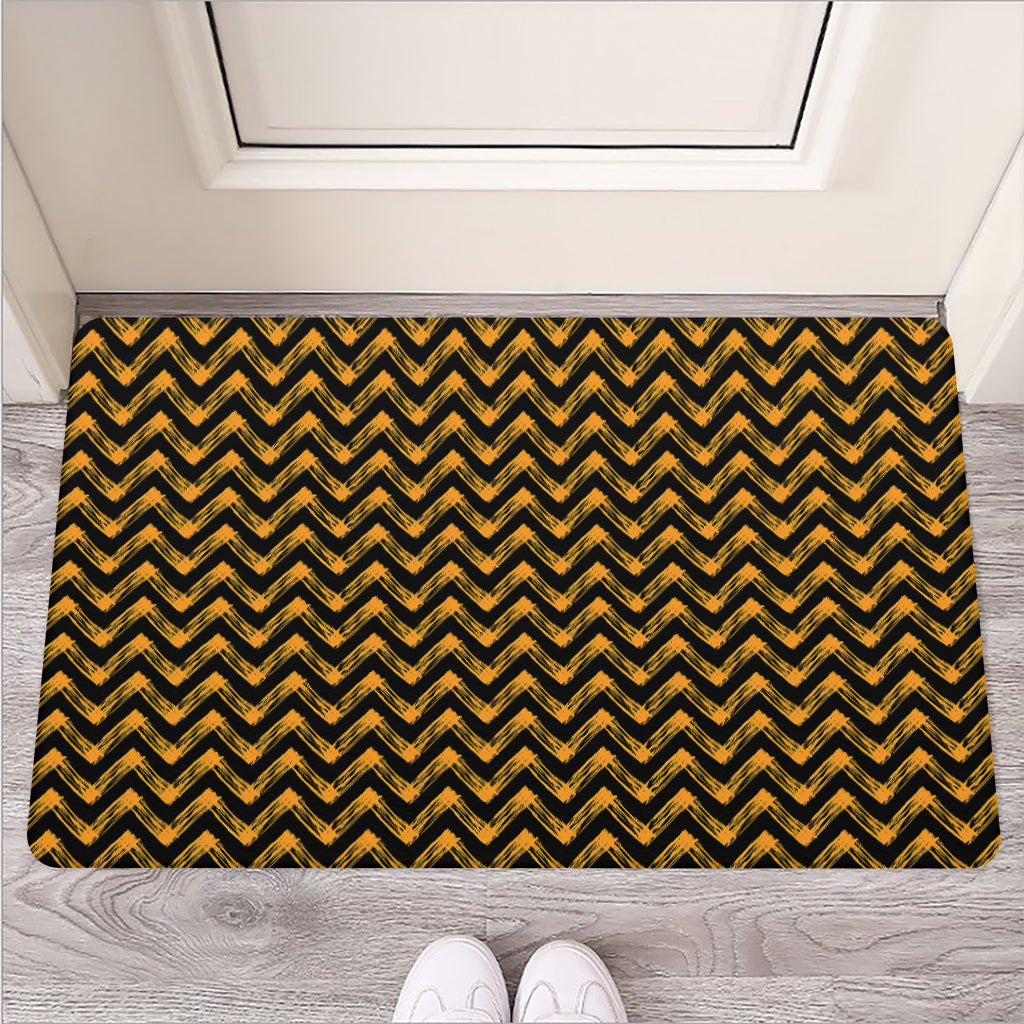 Halloween Chevron Pattern Print Rubber Doormat