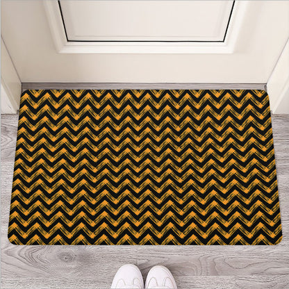 Halloween Chevron Pattern Print Rubber Doormat