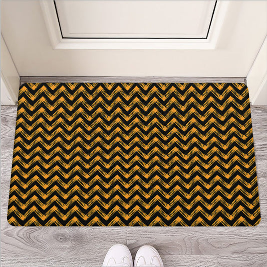 Halloween Chevron Pattern Print Rubber Doormat