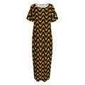 Halloween Chevron Pattern Print Short Sleeve Long Nightdress