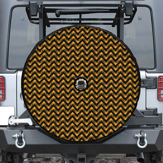 Halloween Chevron Pattern Print Tire Cover With Camera Hole