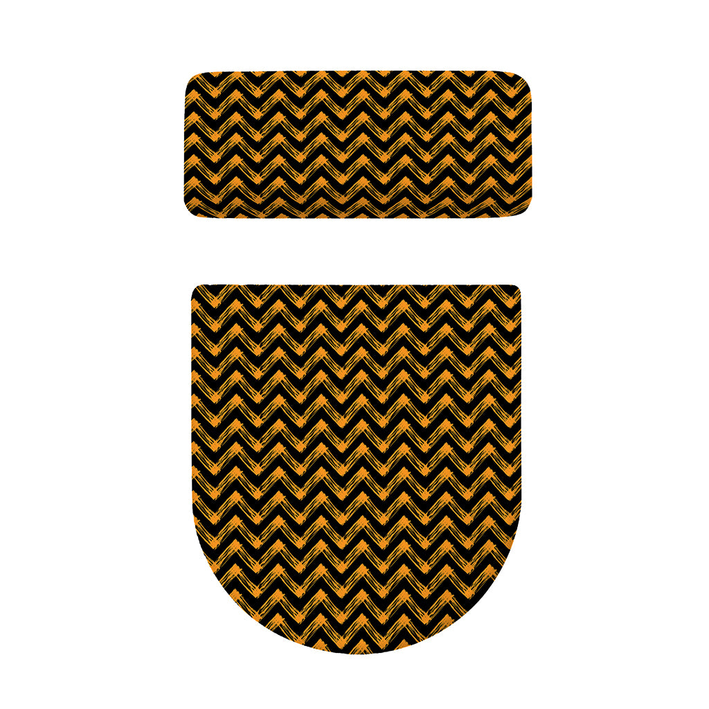 Halloween Chevron Pattern Print Toilet Lid And Tank Cover Set