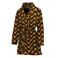 Halloween Chevron Pattern Print Women's Bathrobe