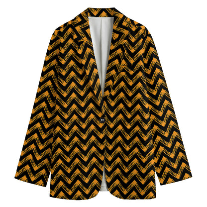 Halloween Chevron Pattern Print Women's Blazer