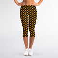 Halloween Chevron Pattern Print Women's Capri Leggings