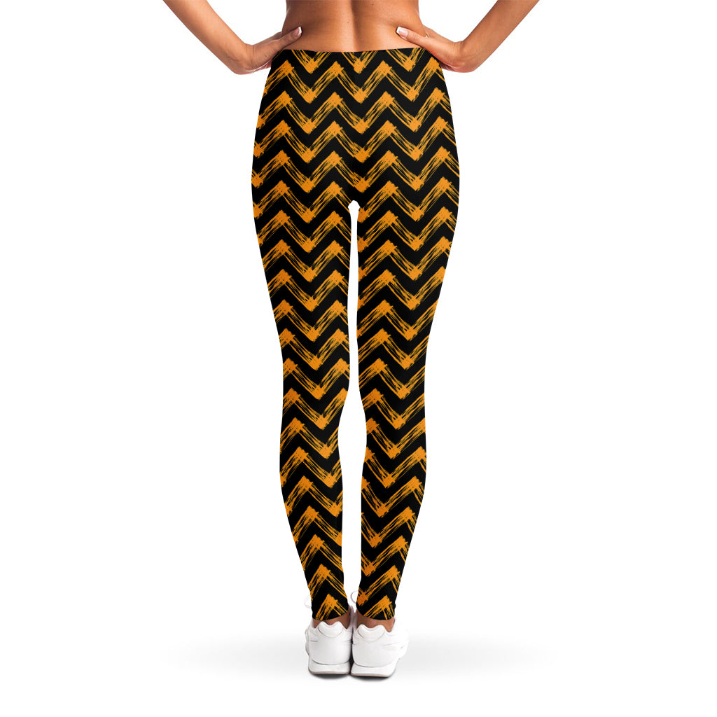 Halloween Chevron Pattern Print Women's Leggings