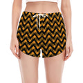 Halloween Chevron Pattern Print Women's Split Running Shorts
