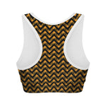 Halloween Chevron Pattern Print Women's Sports Bra