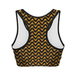 Halloween Chevron Pattern Print Women's Sports Bra