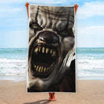 Halloween Clown Print Beach Towel