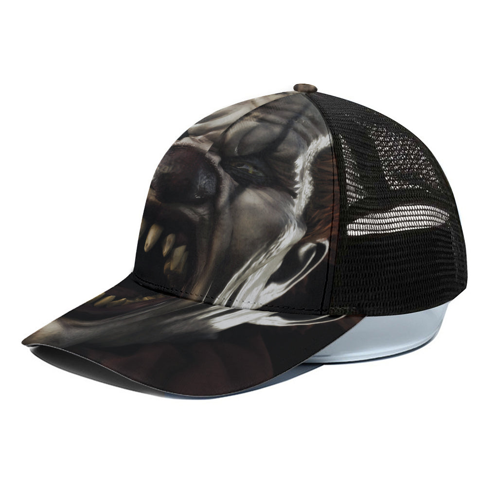 Halloween Clown Print Black Mesh Trucker Cap