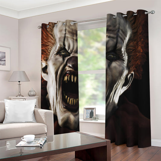 Halloween Clown Print Blackout Grommet Curtains