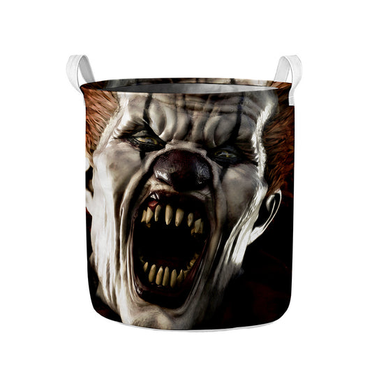 Halloween Clown Print Collapsible Laundry Basket