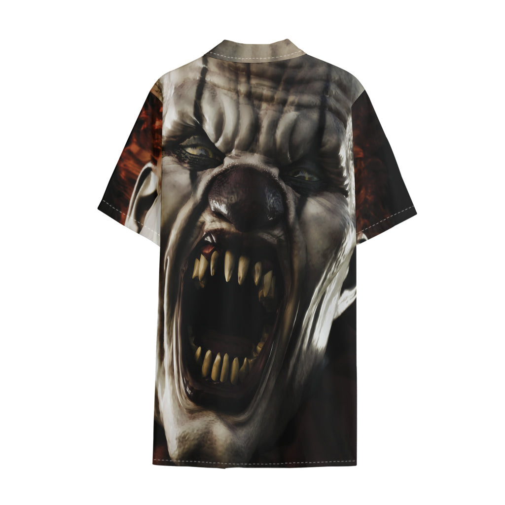 Halloween Clown Print Cotton Hawaiian Shirt