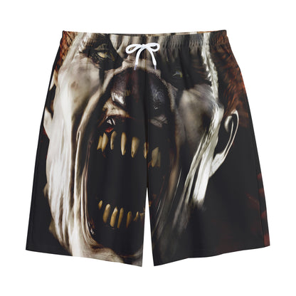 Halloween Clown Print Cotton Shorts