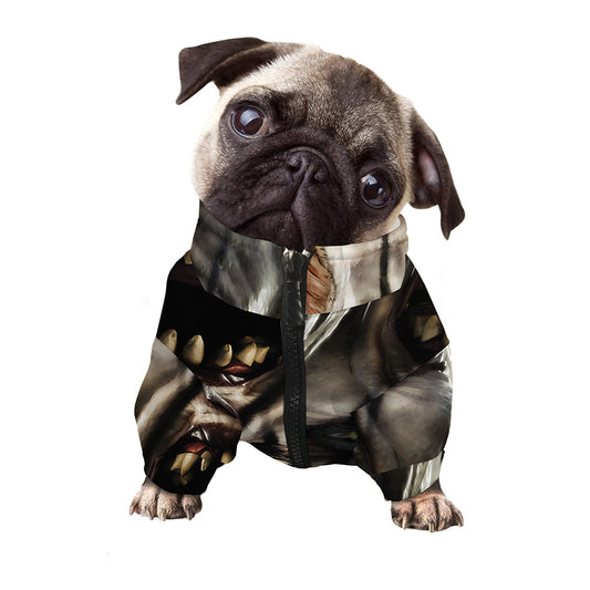 Halloween Clown Print Dog Zip Up Jacket