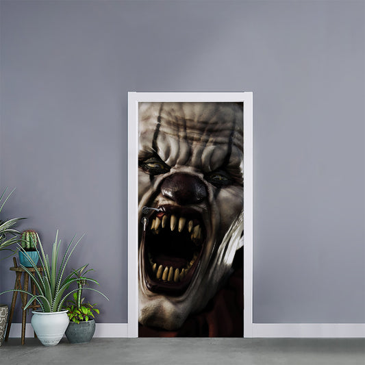 Halloween Clown Print Door Sticker