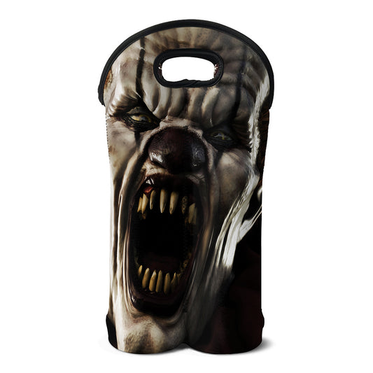 Halloween Clown Print Double Neoprene Wine Tote