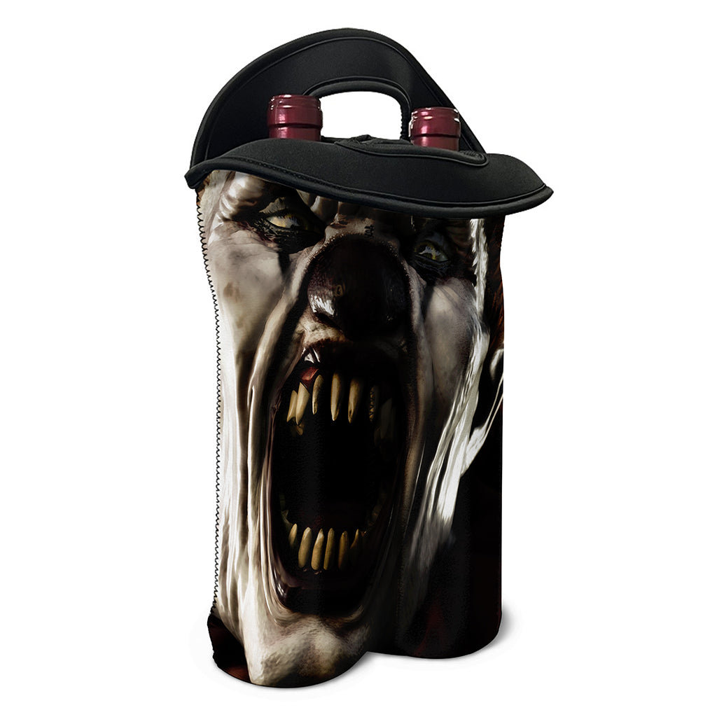 Halloween Clown Print Double Neoprene Wine Tote