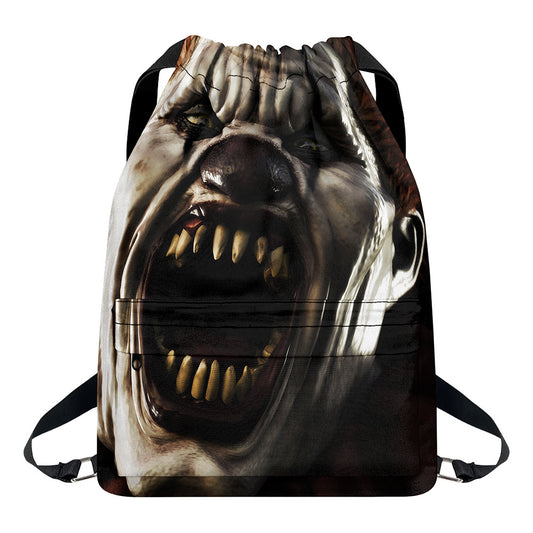 Halloween Clown Print Drawstring Backpack