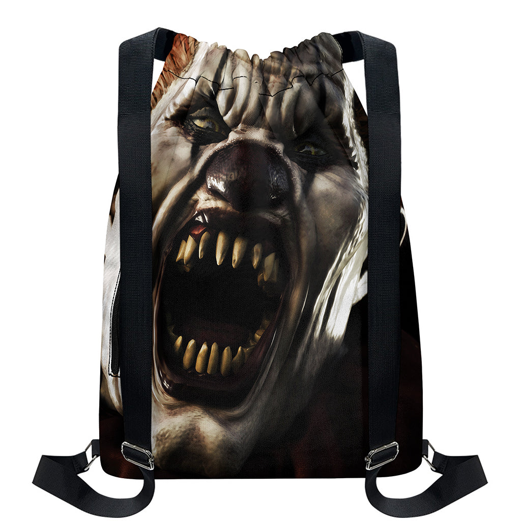 Halloween Clown Print Drawstring Backpack