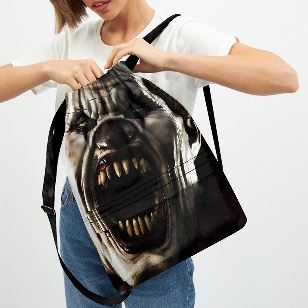 Halloween Clown Print Drawstring Backpack