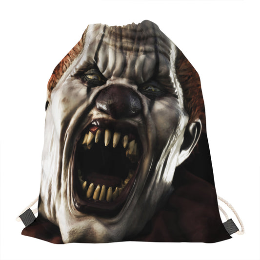 Halloween Clown Print Drawstring Bag