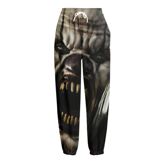 Halloween Clown Print Fleece Lined Knit Pants