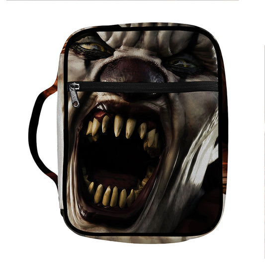 Halloween Clown Print Front Pocket Bible Bag