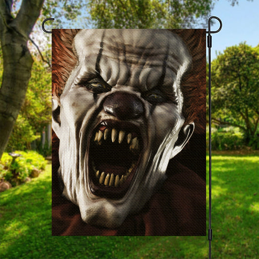 Halloween Clown Print Garden Flag