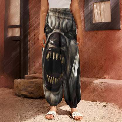 Halloween Clown Print Harem Pants