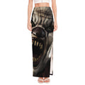 Halloween Clown Print High Slit Maxi Skirt