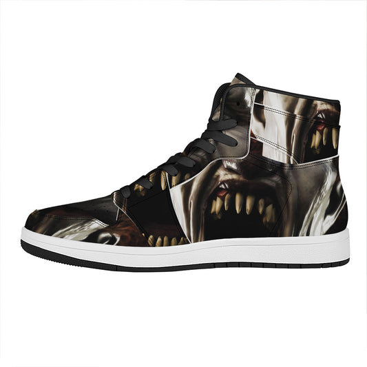 Halloween Clown Print High Top Leather Sneakers
