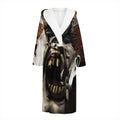 Halloween Clown Print Hooded Bathrobe