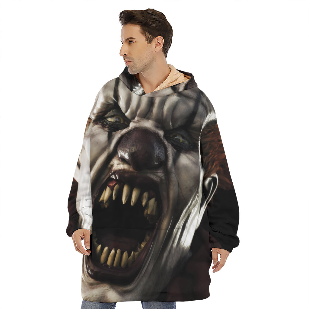 Halloween Clown Print Hoodie Blanket