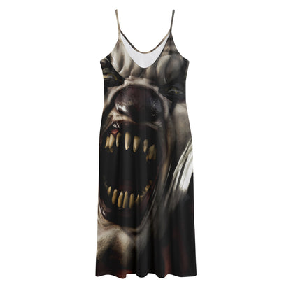Halloween Clown Print Jersey Midi Cami Dress