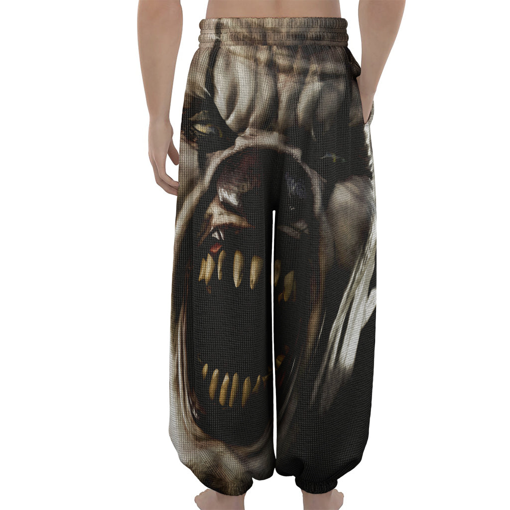 Halloween Clown Print Lantern Pants