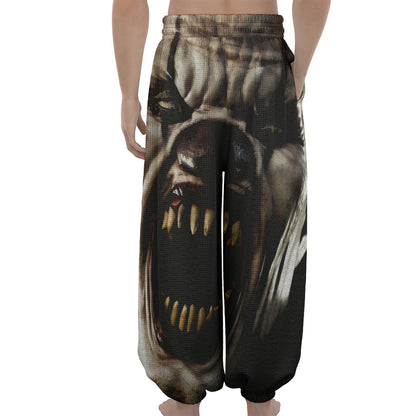 Halloween Clown Print Lantern Pants