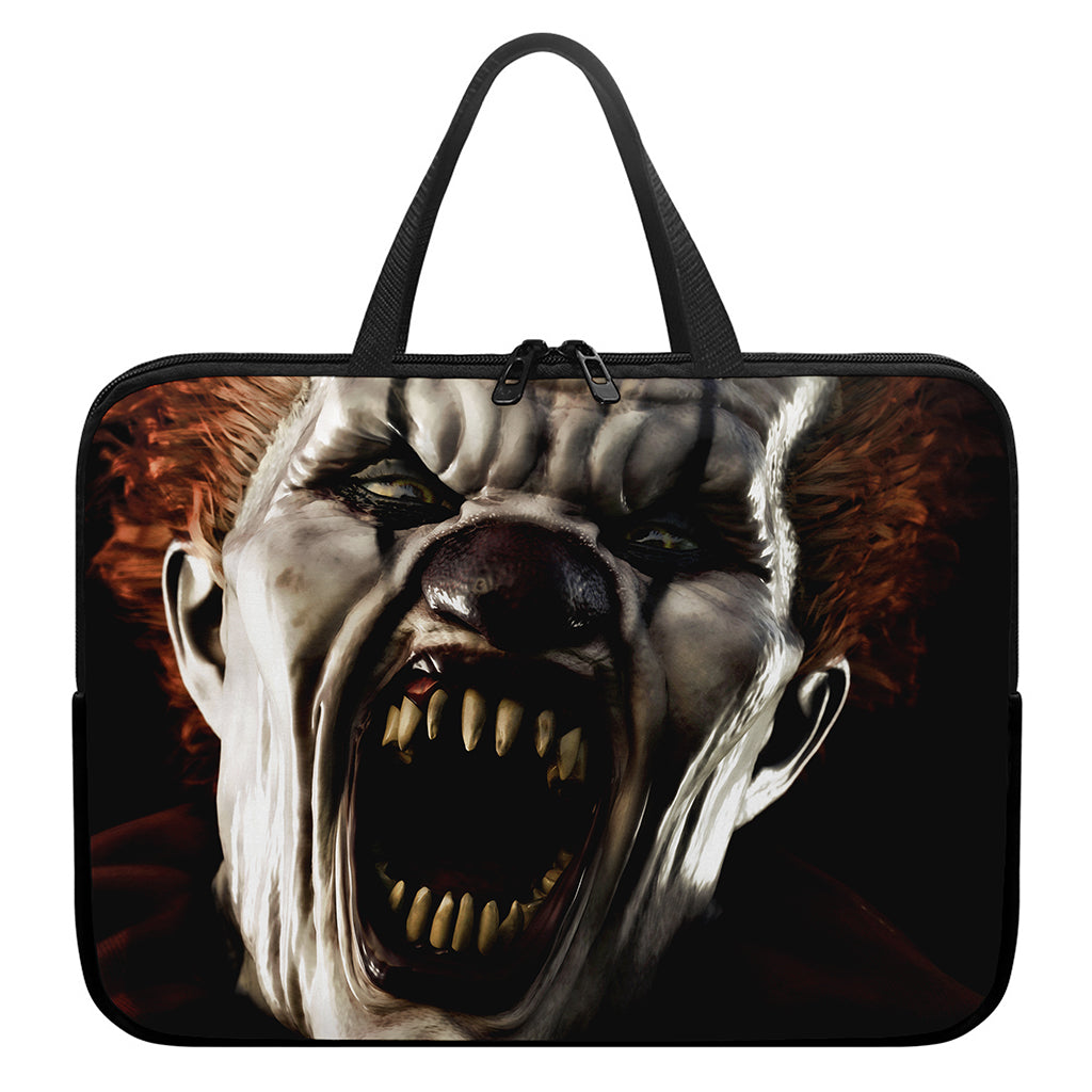Halloween Clown Print Laptop Sleeve With Handle