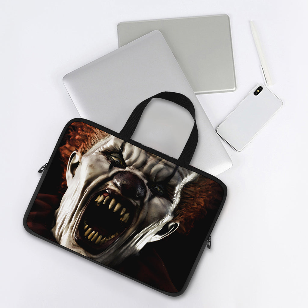 Halloween Clown Print Laptop Sleeve With Handle