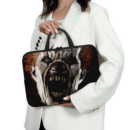 Halloween Clown Print Laptop Sleeve With Handle