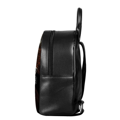 Halloween Clown Print Leather Backpack
