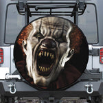 Halloween Clown Print Leather Spare Tire Cover