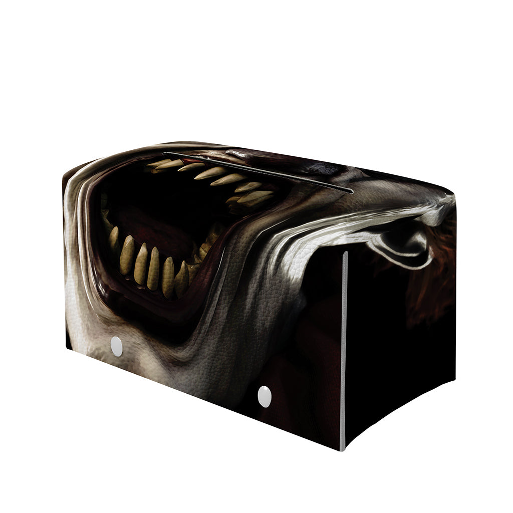 Halloween Clown Print Leather Tissue Box Cover