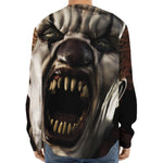 Halloween Clown Print Long Sleeve Baseball Jersey